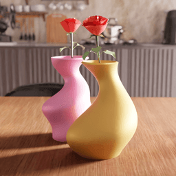 Asymmetric Fluid Wavy Flower Vase 3d model