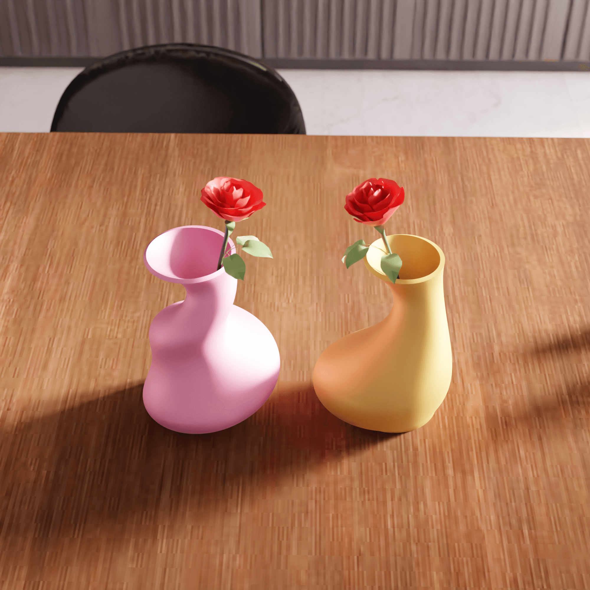 Asymmetric Fluid Wavy Flower Vase 3d model