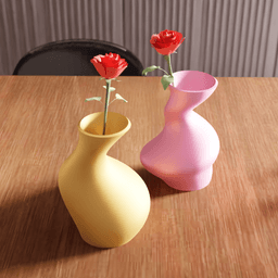 Asymmetric Fluid Wavy Flower Vase 3d model