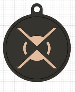 Red Rising Copper Sigil Keychain Negativ 3d model