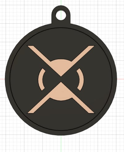Red Rising Copper Sigil Keychain Negativ 3d model