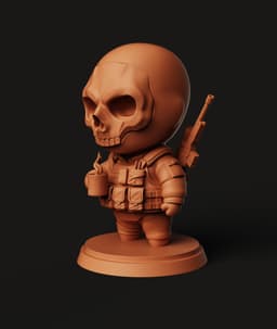 Chibi Ghost COD STL | Gaming 3D Print | Skull Mask Figure 3d model