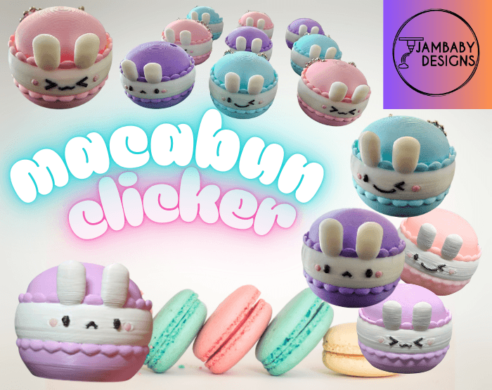 Macabun Clicker Fidgets and Keychains 3d model