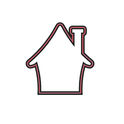 House with Chimney Cookie Cutter STL File - 4 inches 3d model