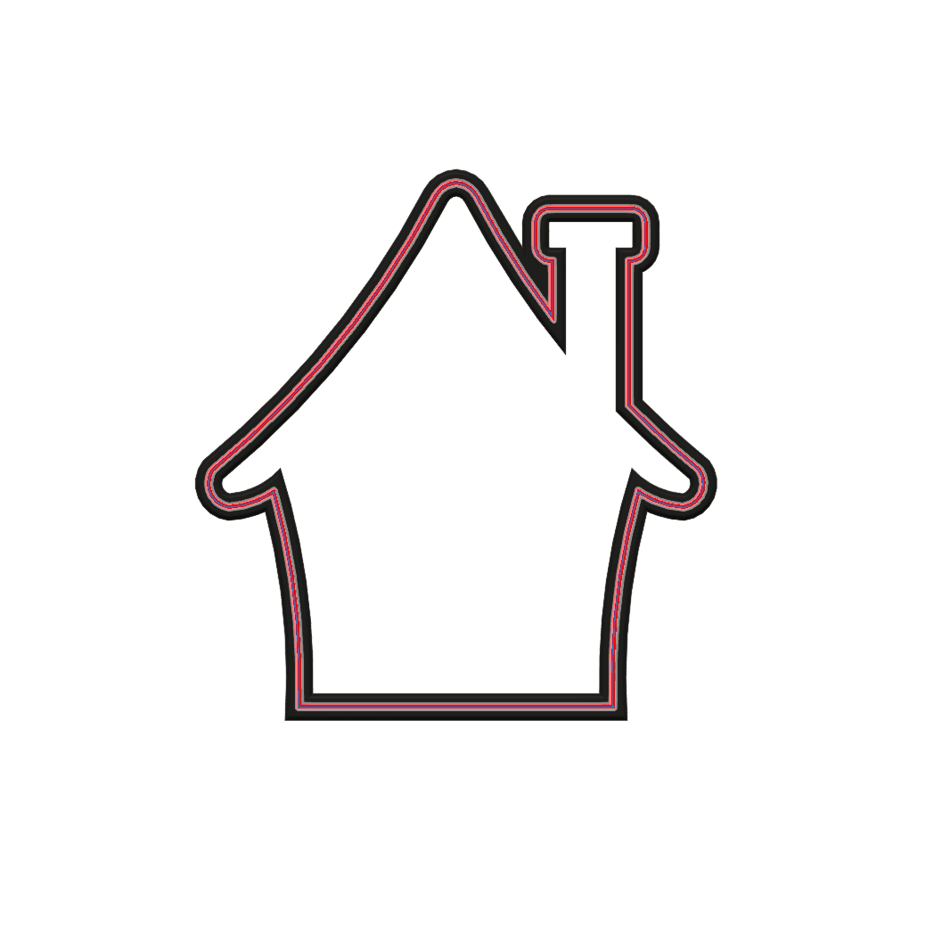 House with Chimney Cookie Cutter STL File - 4 inches 3d model