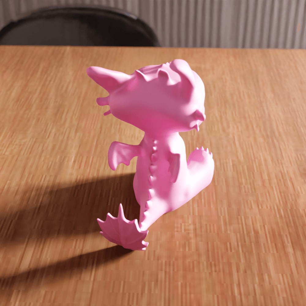 Light Fury Fantasy Dragon Figurine 3d model