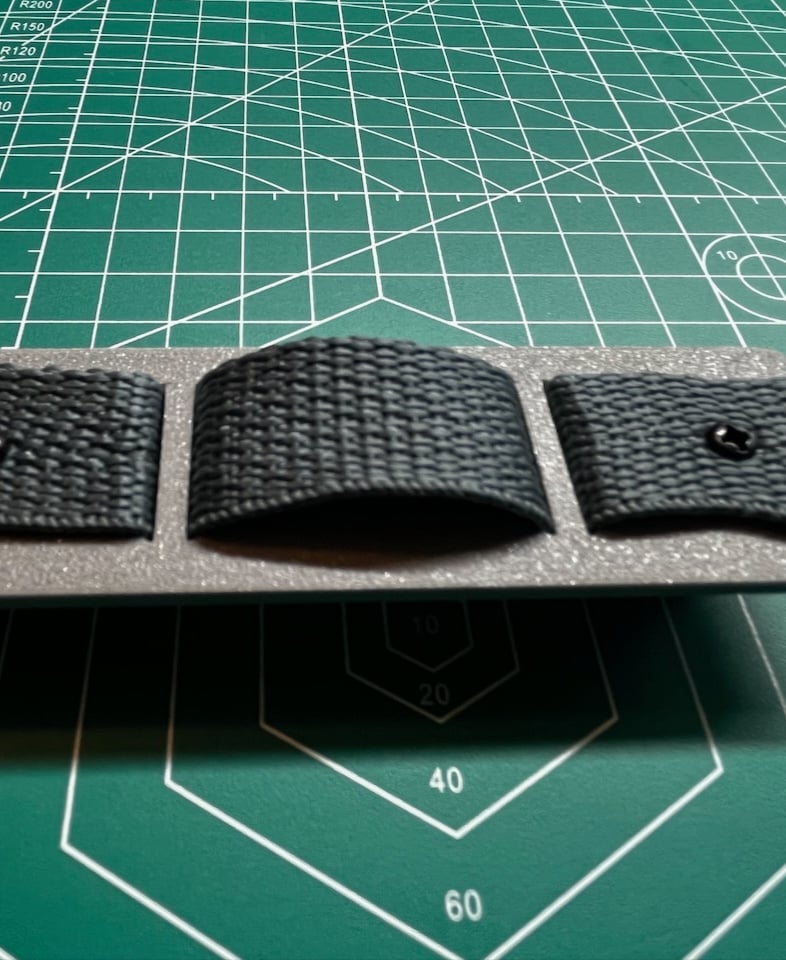 Multiboard MOLLE - 1 Column PALS Plate - Pushfit Secured Webbing Example - 3d model