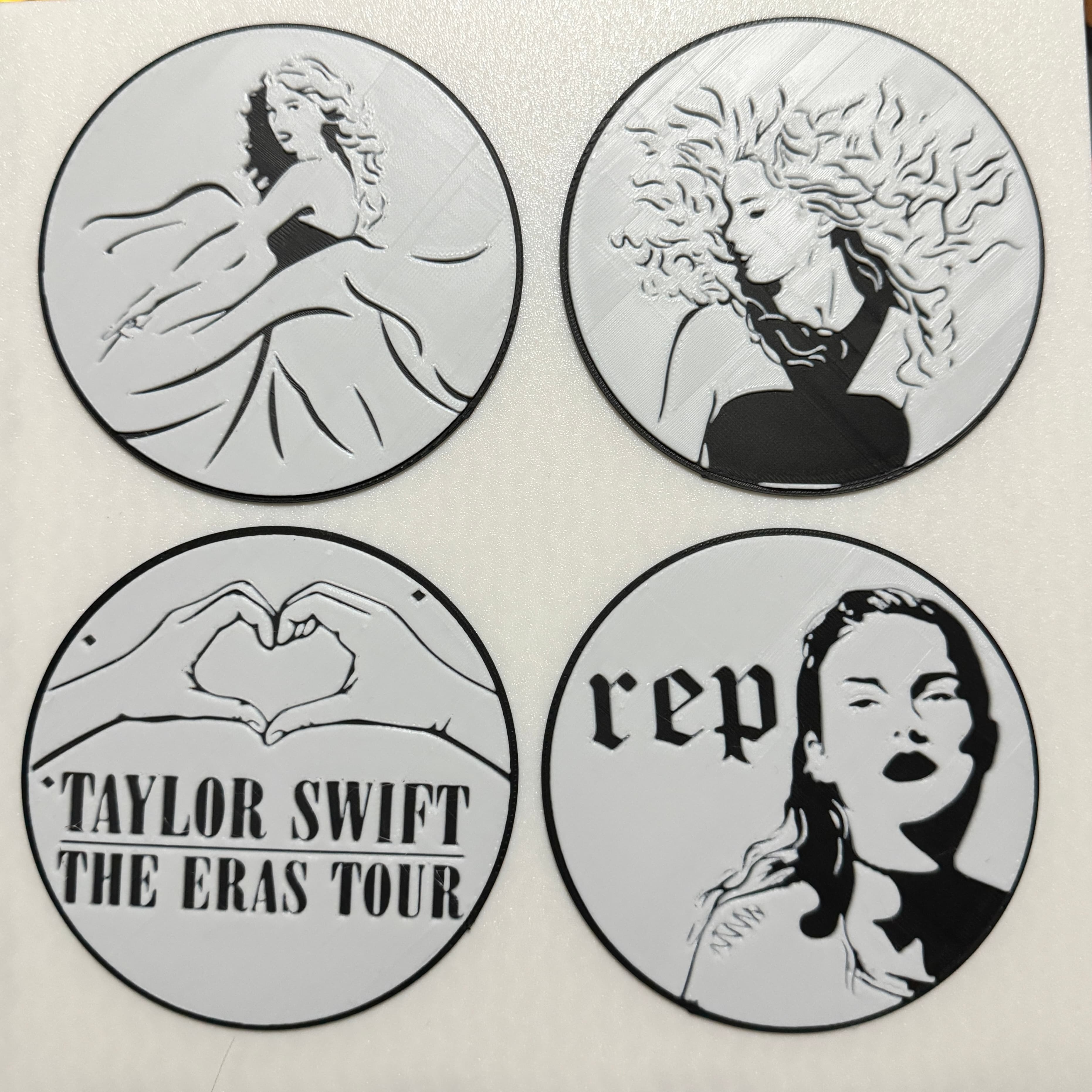Taylor Swift Themed Coasters - Set of 4 3d model