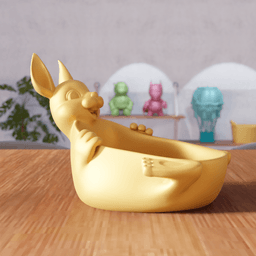 Easter Bunny Bowl - Rabbit Decorative Candy Dish 3d model