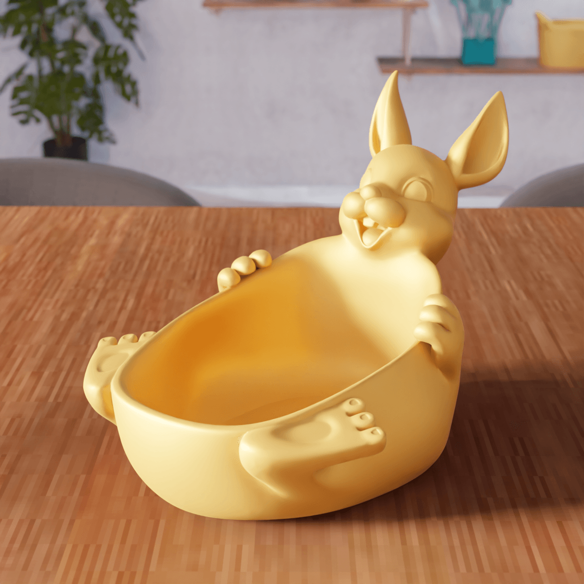Easter Bunny Bowl - Rabbit Decorative Candy Dish 3d model