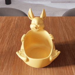 Easter Bunny Bowl - Rabbit Decorative Candy Dish 3d model