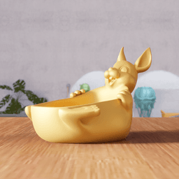 Easter Bunny Bowl - Rabbit Decorative Candy Dish 3d model