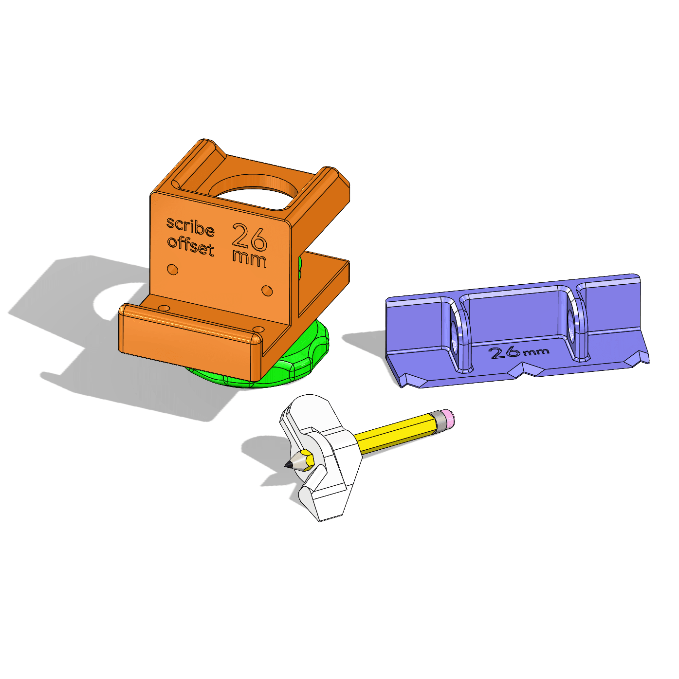 Clamp on Skirting Jig - With Scribe 3d model