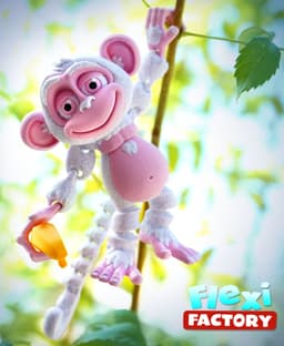 Flexi Factory Monkey with Banana, Tree and 3MF File Included! 3d model