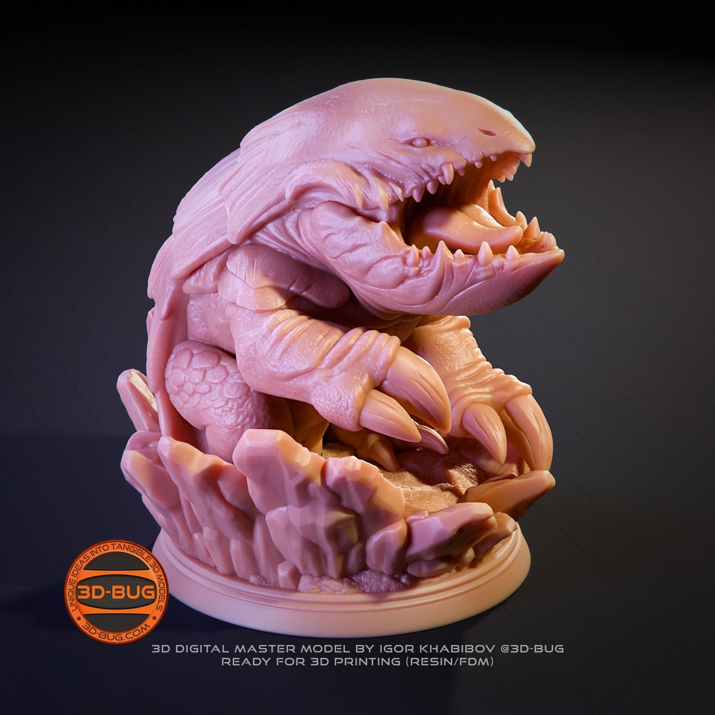 Stylized Land Shark Creature Miniature 3d model