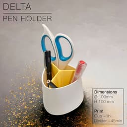 DELTA | Pen Holder with divider 3d model