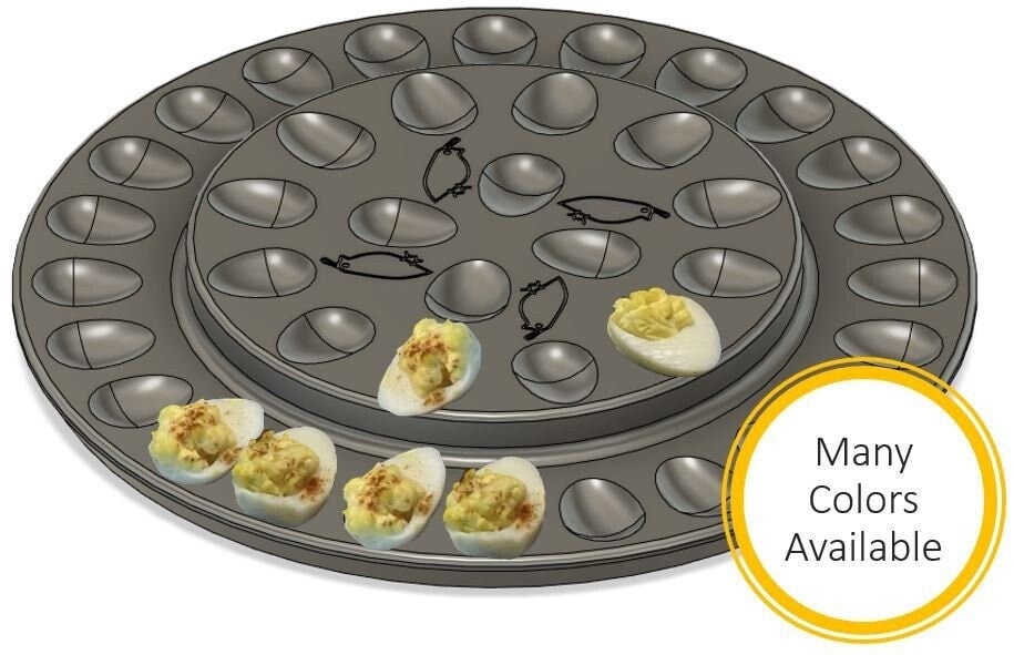 Dual-Level Deviled Quail Egg Platter – 3D Model (STL File) 3d model