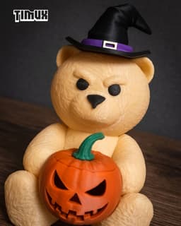 TEDDY BEAR WITH A HALLOWEEEN PUMPKIN 3d model