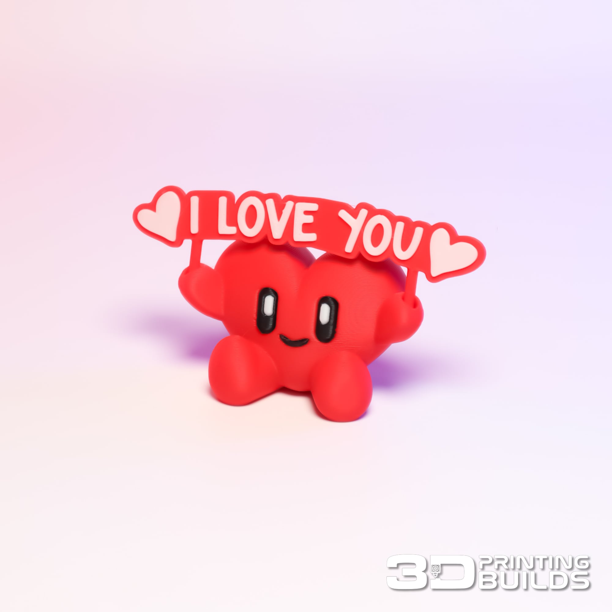 Cute Heart Toy with Sign 3d model