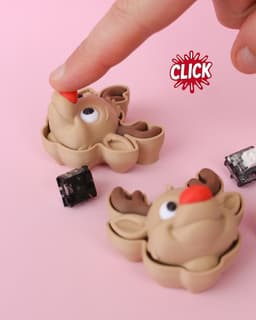 Reindeer Clicker Keychain – 3D Fidget Toy 3d model
