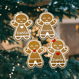 Christmas Ornament: Gingerbread Personalized Name 3d model