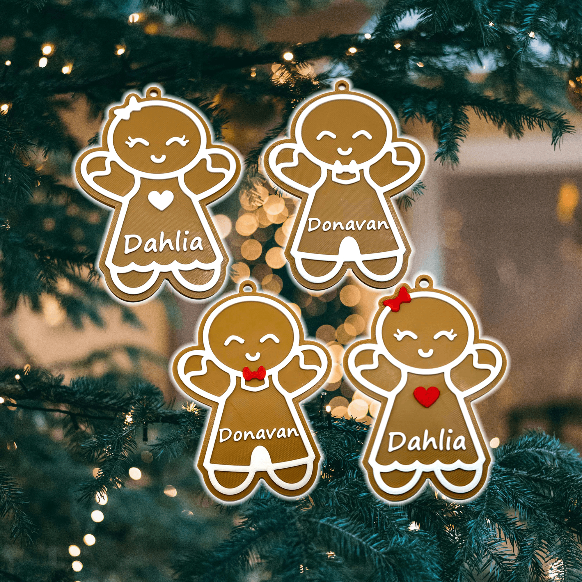 Christmas Ornament: Gingerbread Personalized Name 3d model
