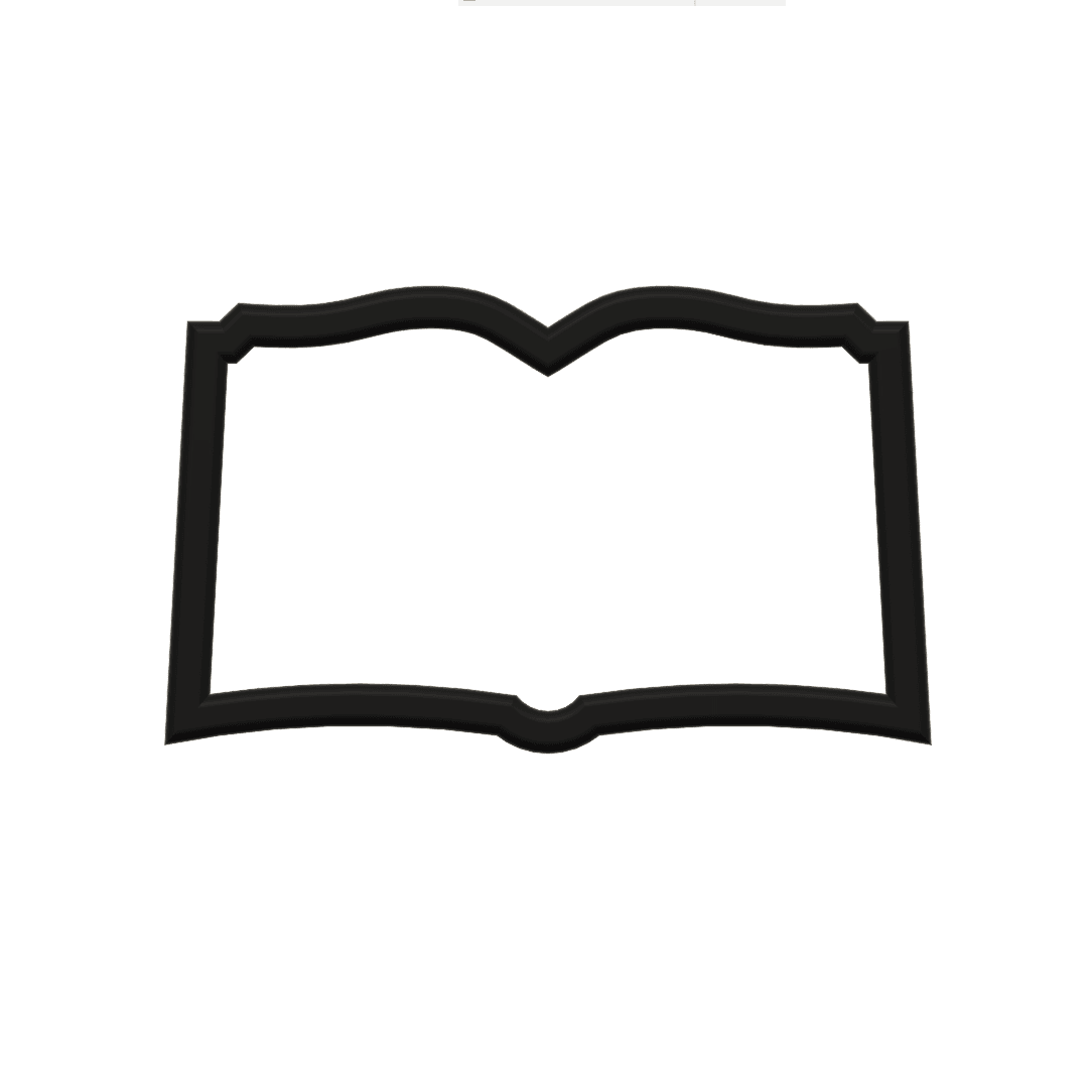 Open Book Cookie Cutter STL File - 4 inches 3d model