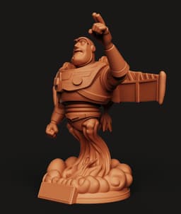 Buzz Lightyear Take-Off Statue | Stylized Space Ranger Figurine 3d model
