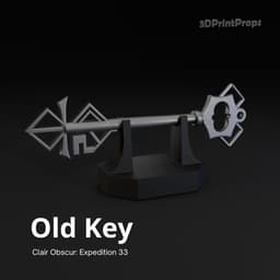 Old Key from Expedition 33 with stand 3d model