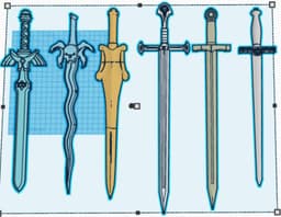 Desktop Swords Wall Mount 3d model