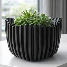 FLUTED RIBBED PLANTER 3d model