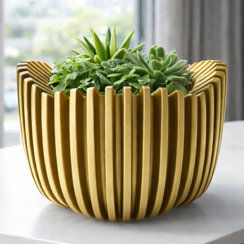 FLUTED RIBBED PLANTER 3d model