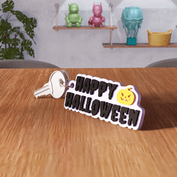 Happy Halloween Spooky Keychain 3d model