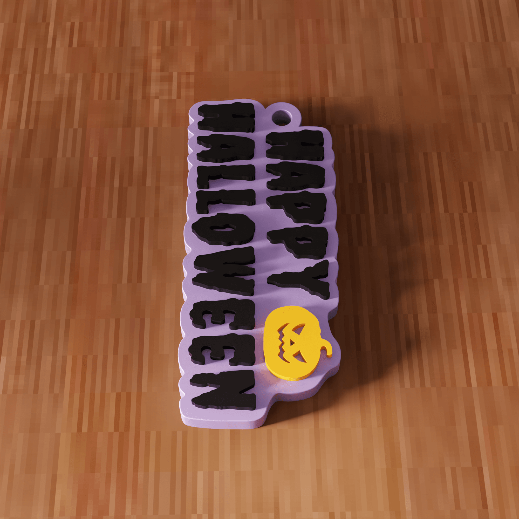 Happy Halloween Spooky Keychain 3d model