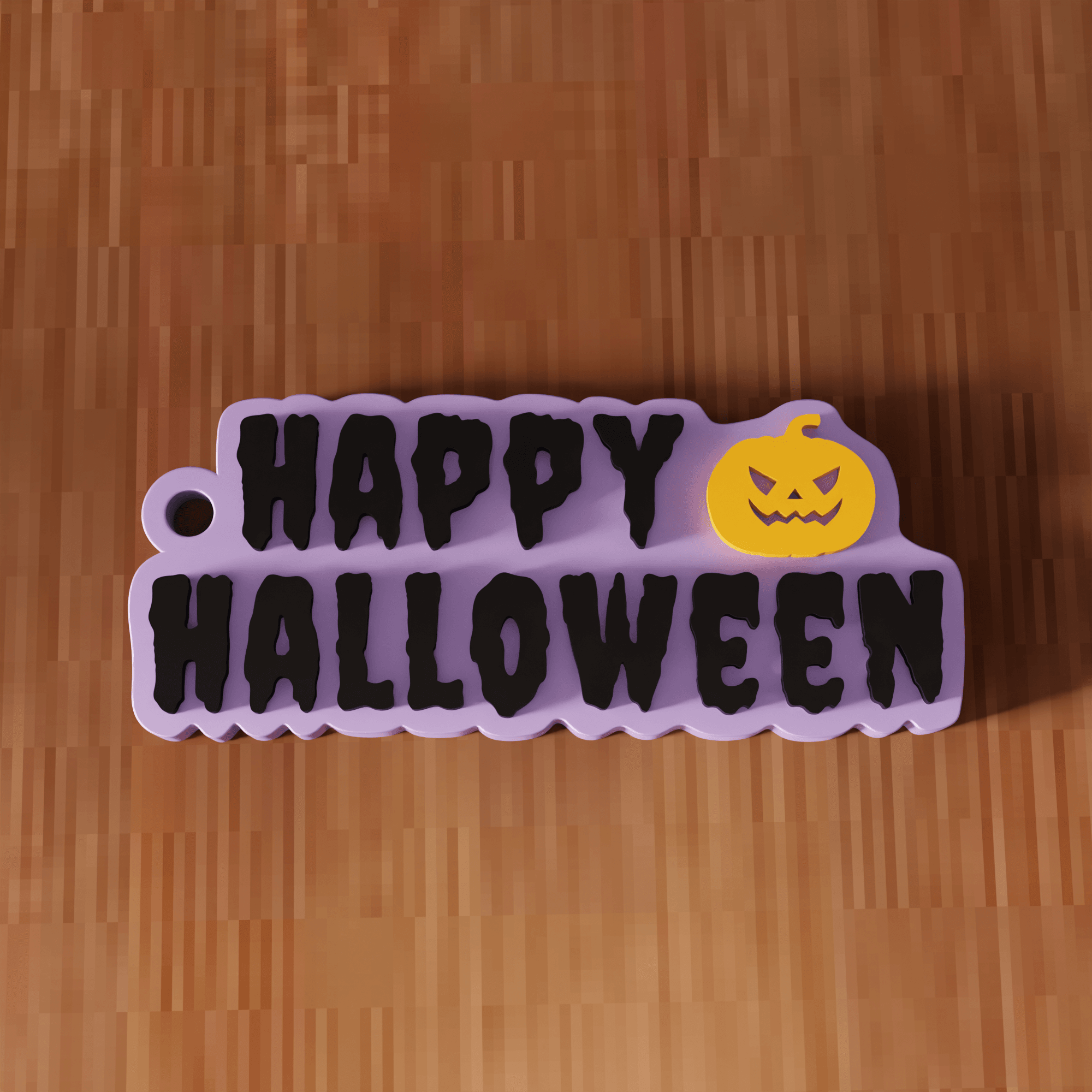 Happy Halloween Spooky Keychain 3d model