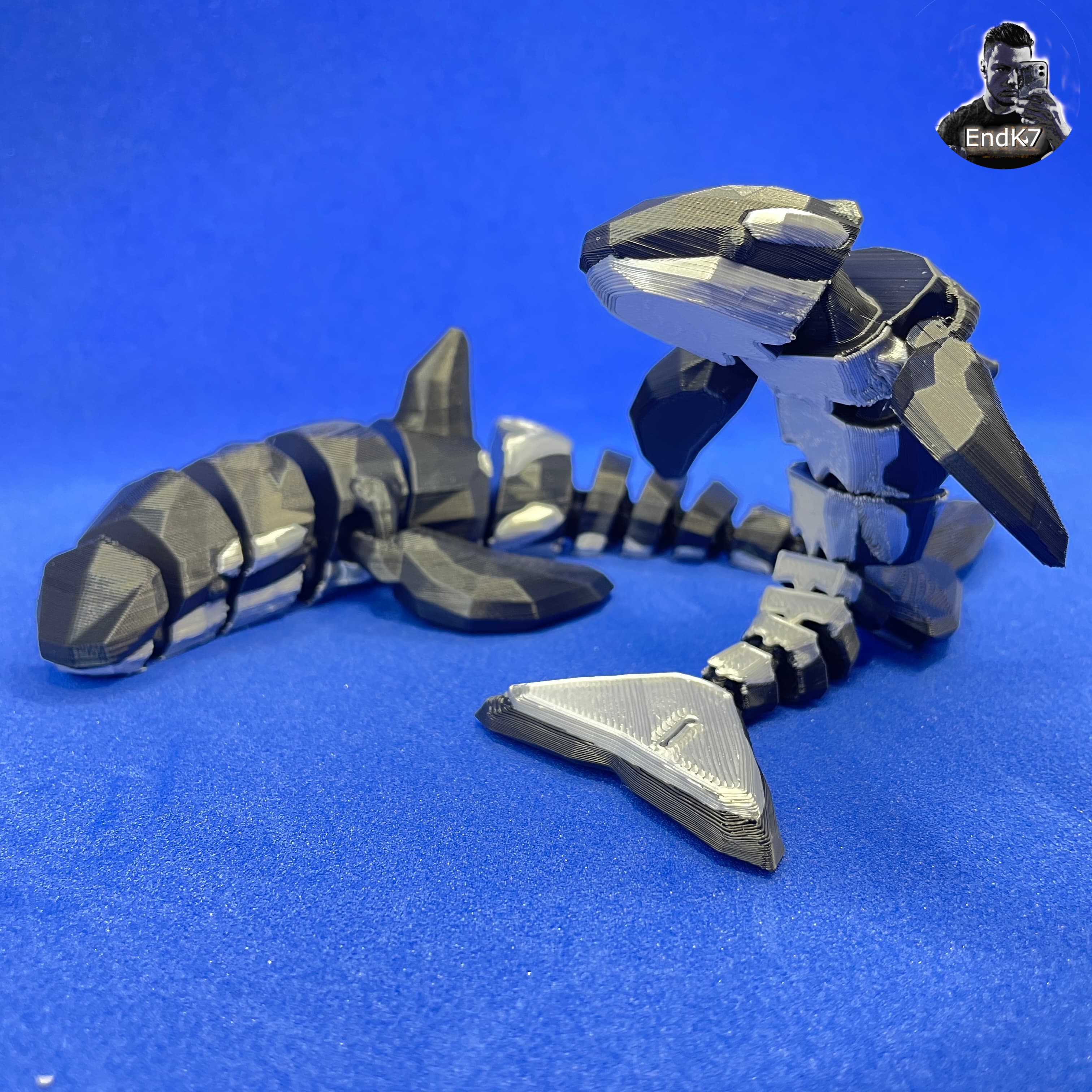 Flexi Orca Whale - Low Poly - Articulated - Print in Place - No Supports 3d model