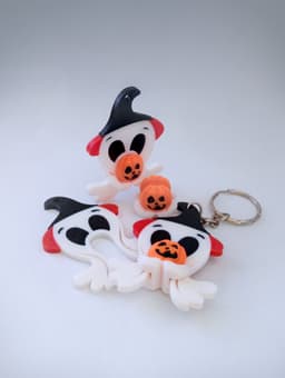 Halloween Ghost Pumpkin Keychain and Guitar Strap Button Locker 3d model