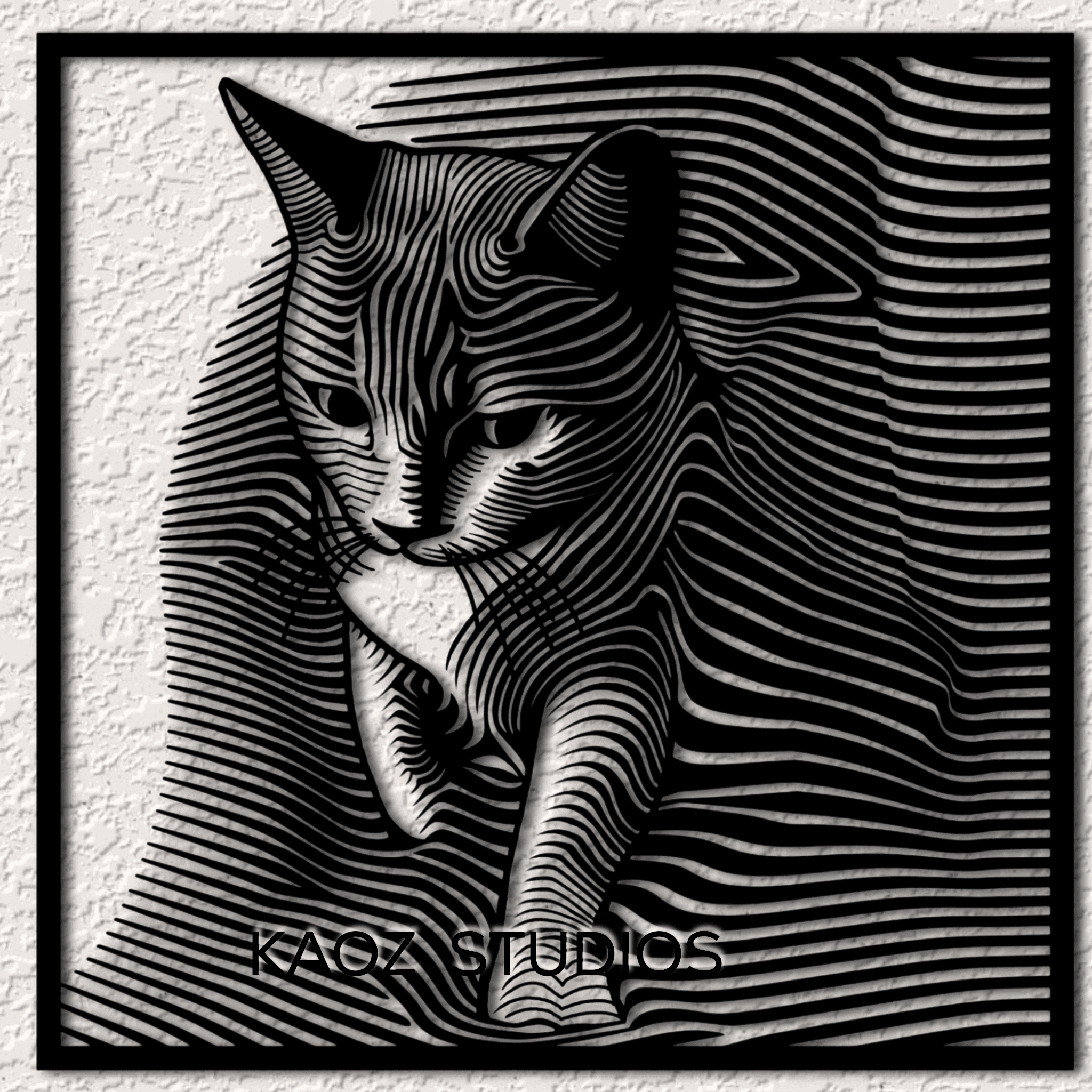 Curious Kitten wall art 3d optical illusion wall decor Cat Wall Art Decoration 3d model