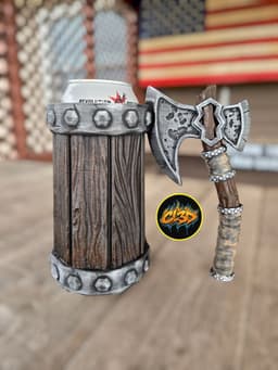 Pitted Fang Axe Can Koozie 3d model