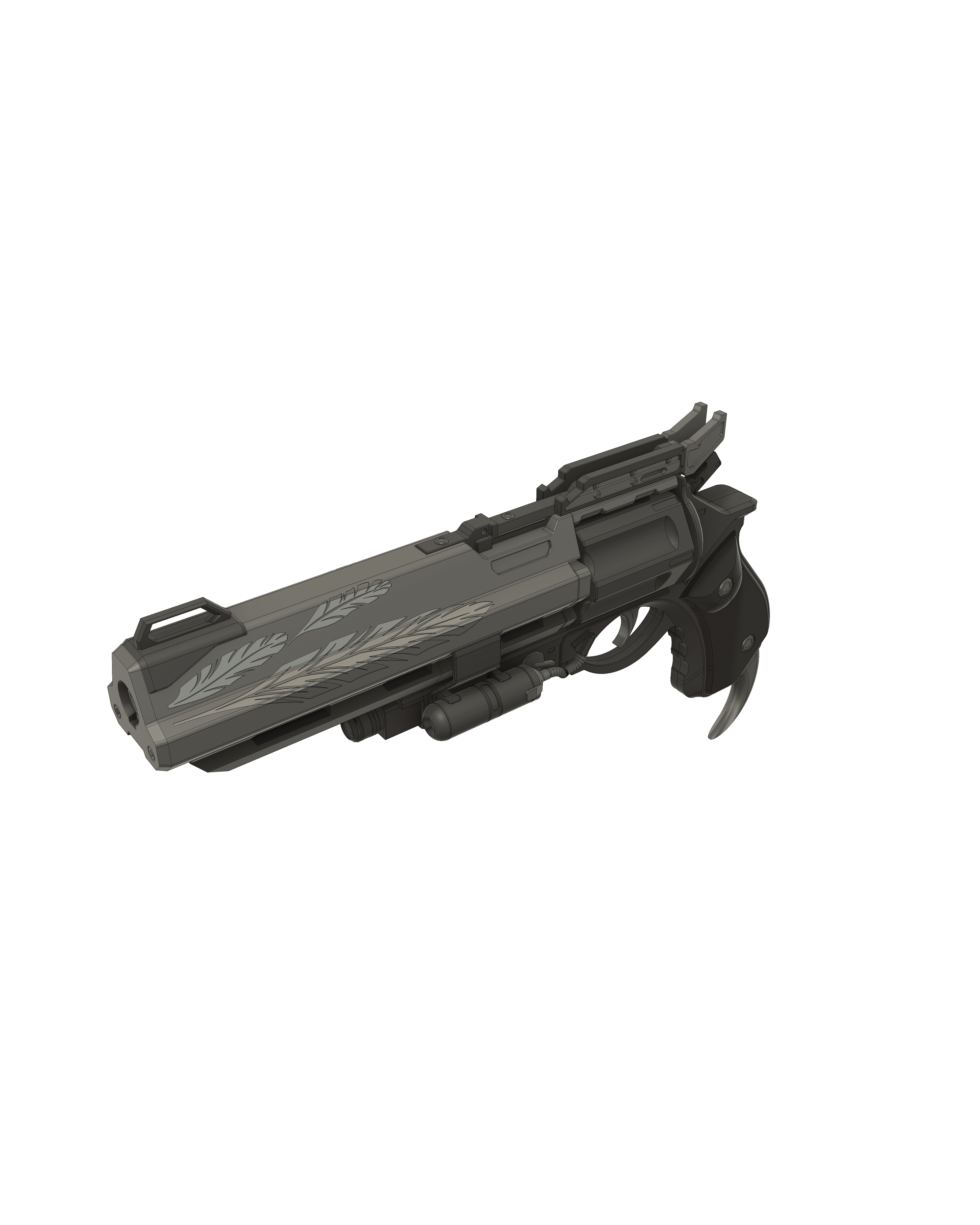 Custom Hawkmoon Hand Cannon | Fully Printable Model | Destiny 2 3d model