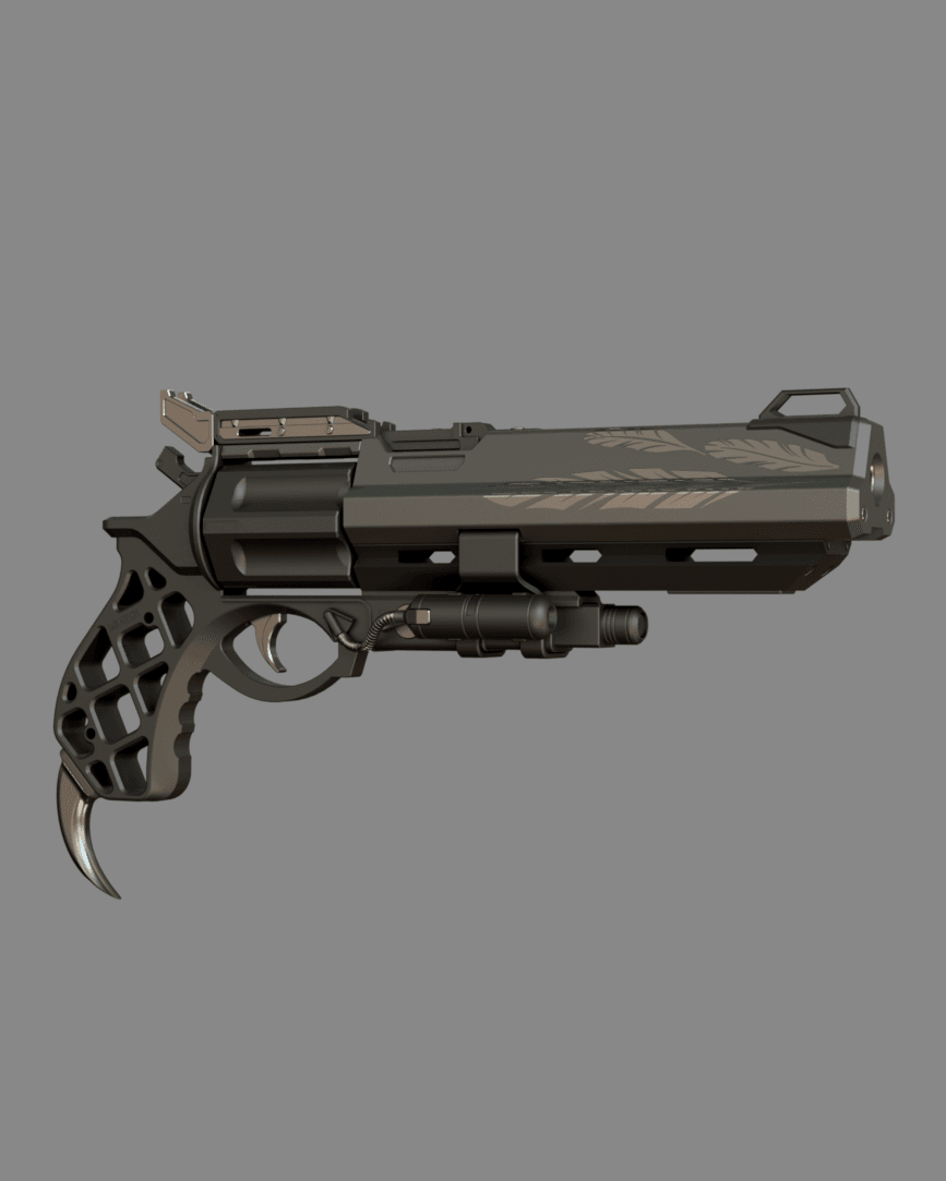 Custom Hawkmoon Hand Cannon | Fully Printable Model | Destiny 2 3d model