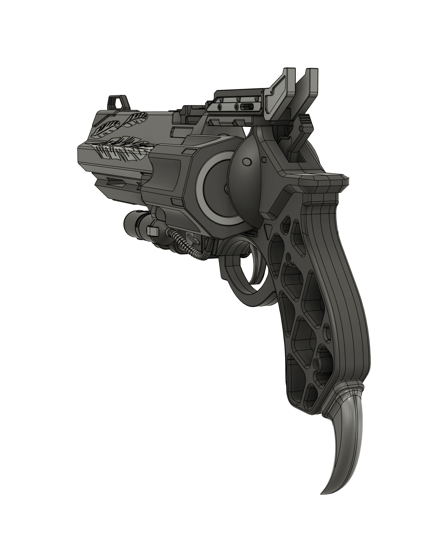 Custom Hawkmoon Hand Cannon | Fully Printable Model | Destiny 2 3d model