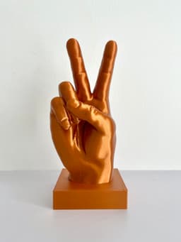 Hand Peace Sign Sculpture 3d model