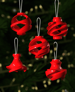 Christmas Ornament Plushy Swirls 002 3d model
