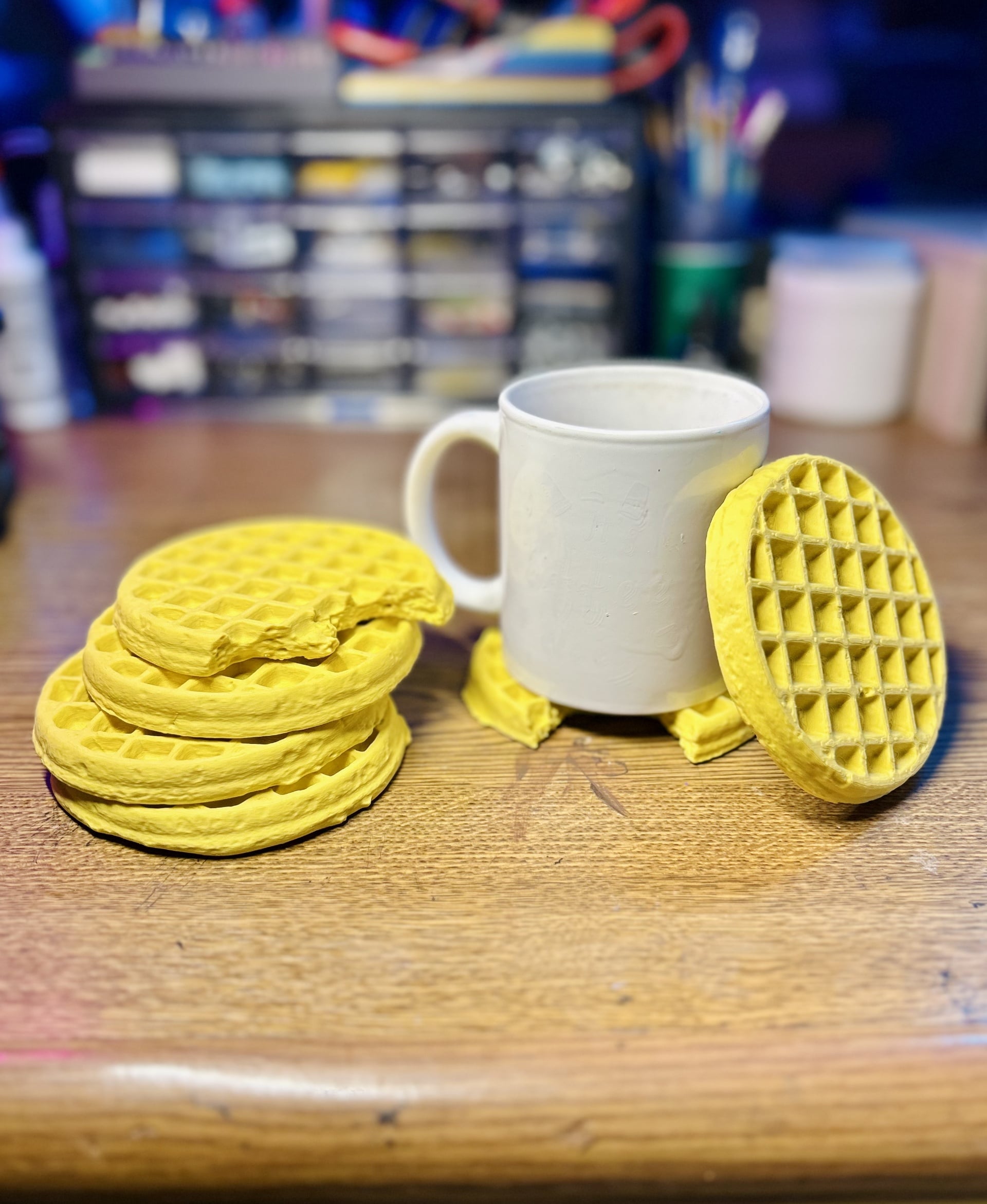 Coaster Waffles with Storage Toaster 3d model