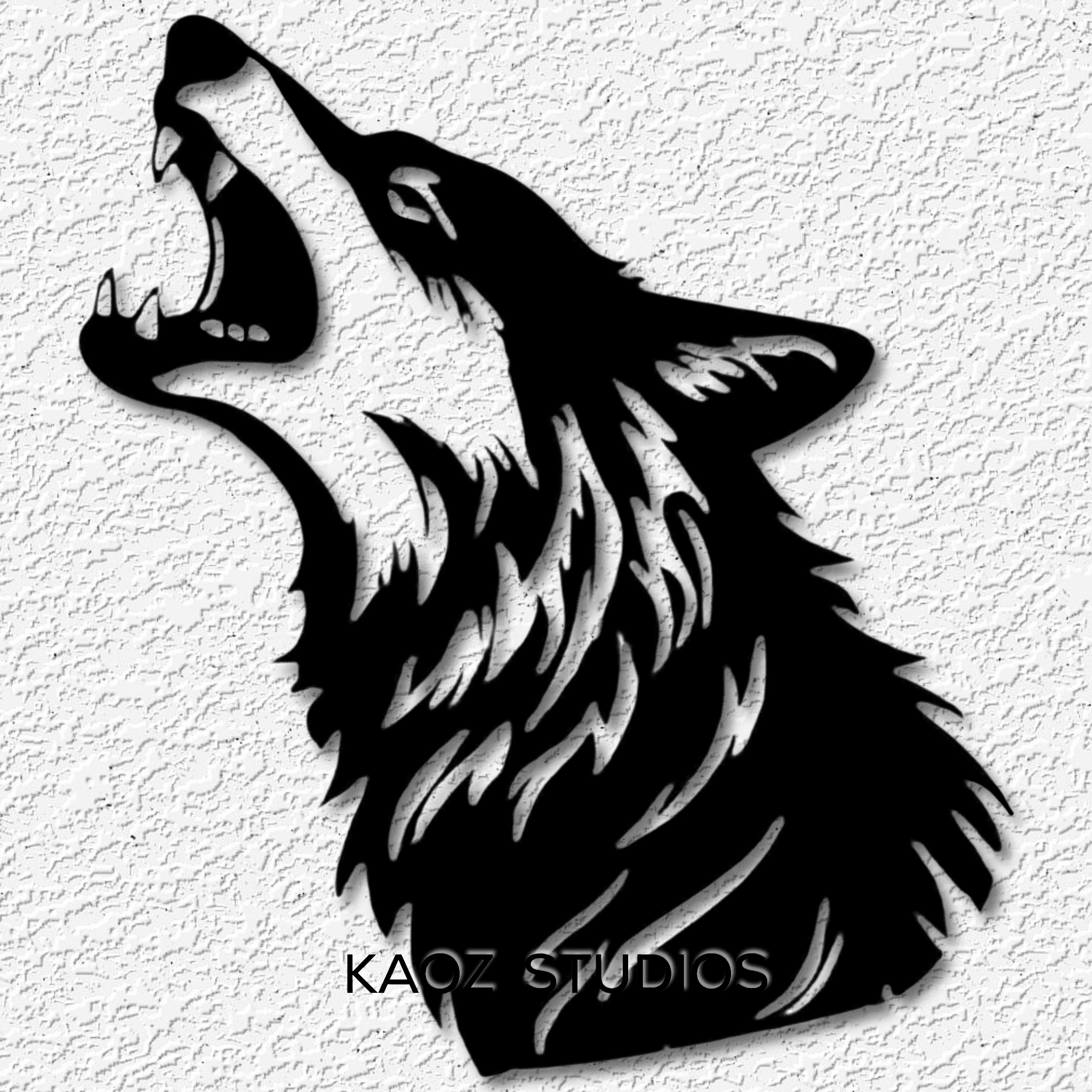 howling wolf wall art nature wall decor 3d model