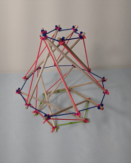 Tensegrity Build System for 5/16" Dowels 3d model