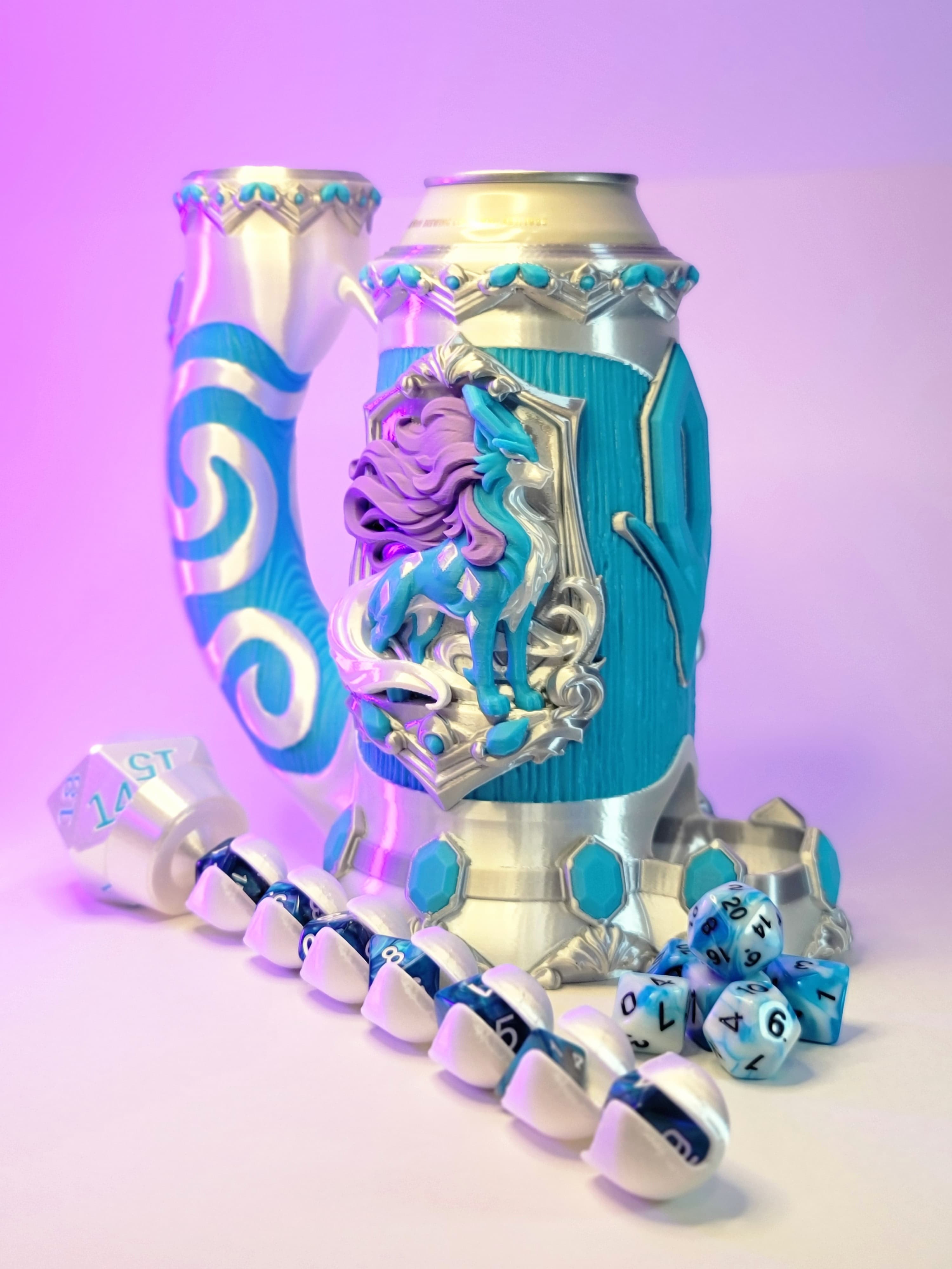 12oz Diamond Wolf Can Cozy Dice Tower 3d model