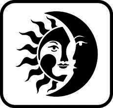 Sun and moon silhouette logo 3d model