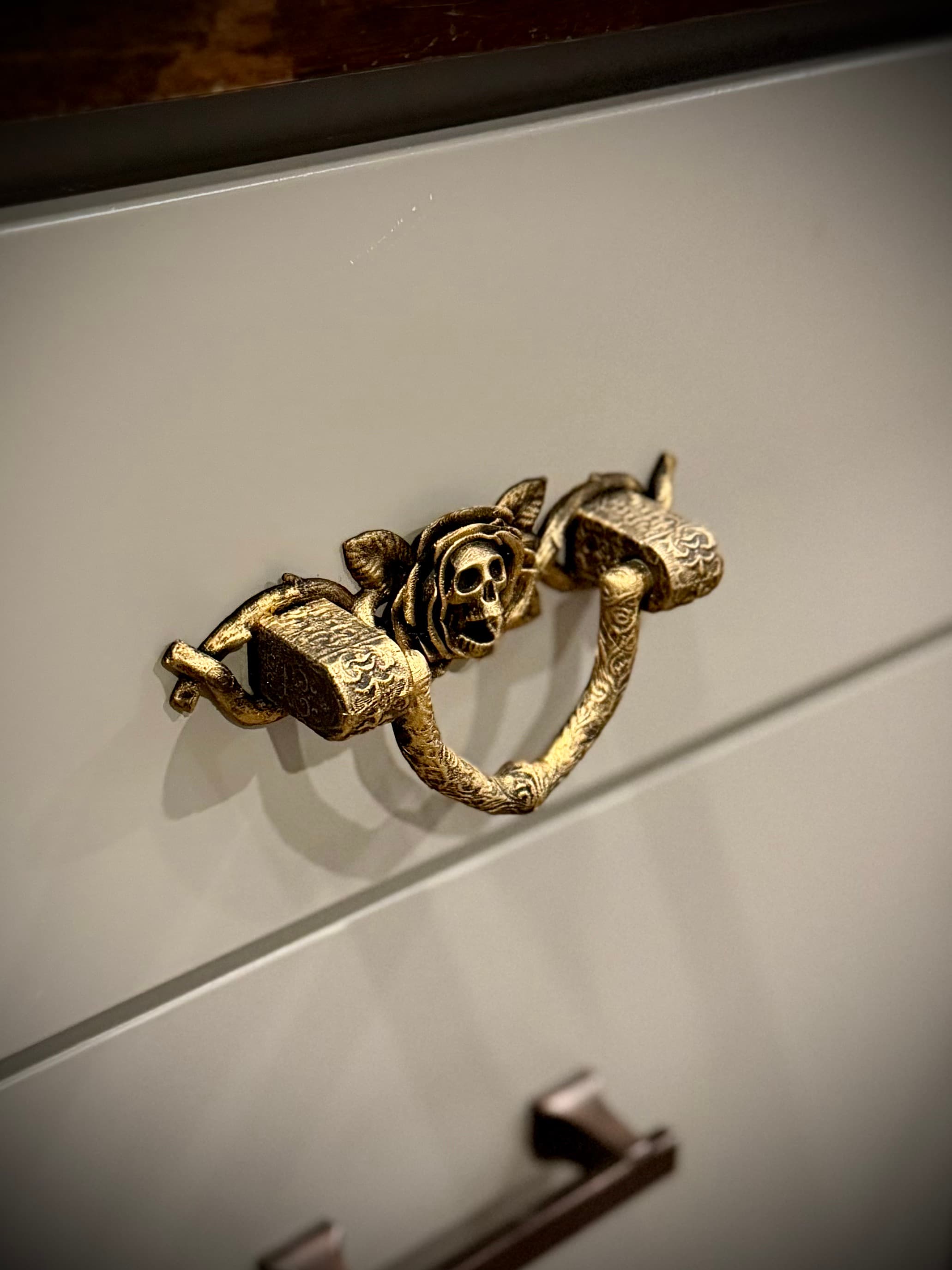 gothic rose drawer handle 3d model